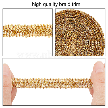 Metallic Centipede Braid Lace Trimming(OCOR-WH0058-02G)-3