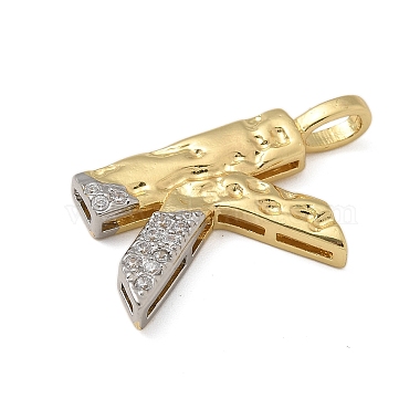 Brass Micro Pave Cubic Zirconia Pendants(KK-B126-02G-K)-2