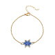 bracelet à maillons étoiles en perles de rocaille de verre avec chaînes câblées en acier inoxydable doré(NK2955-3)-1