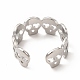 304 Stainless Steel Skull Open Cuff Ring for Women(RJEW-B027-31P)-3