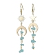 Moon & Sun & Star Brass Asymmetrical Earrings(EJEW-JE05461-05)-1