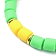 Polymer Clay Column Beaded Stretch Bracelets(BJEW-JB09782-01)-4