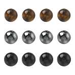 60Pcs 3 Styles Natural Tiger Eye & Obsidian & Synthetic Non-Magnetic Hematite Round Beads, 8~8.5mm, Hole: 1mm, 20pcs/style(G-YW0002-73)