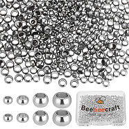 800Pcs 4 Styles 304 Stainless Steel Spacer Beads, Rondelle, Stainless Steel Color, 1.5~3x1~2mm, Hole: 0.8~1.8mm, 200pcs/style(STAS-BBC0001-37P)
