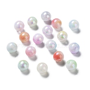 Two Tone Opaque Acrylic Beads, Round, Mixed Color, 8mm, Hole: 1.8mm, about 2000pcs/500g(SACR-P024-01A-M)