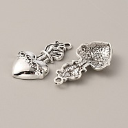 Gothic Tibetan Style Alloy Pendants, Antique Silver, Heart Pattern, 35.5x19x5.5mm, Hole: 2mm(FIND-CJC0016-23A)