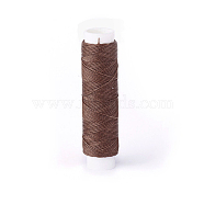 Round Waxed Polyester Twisted Cord, Micro Macrame Cord, for Leather Projects, Bookbinding, Camel, 0.65mm, about 21.87 yards(20m)/roll(YC-L003-D-11)