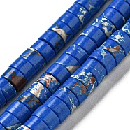 Synthetic Imperial Jasper Dyed Beads Strands, Disc, Heishi Beads, Royal Blue, 6~6.5x3~3.5mm, Hole: 1.2mm, about 107pcs/strand, 14.88''~14.96''(37.8~38cm)(G-D077-D01-01B)