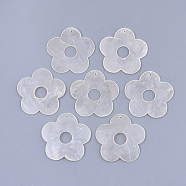 Capiz Shell Pendants, Flower, WhiteSmoke, 46x46x1.5mm, Hole: 1.2mm(SHEL-S276-21)