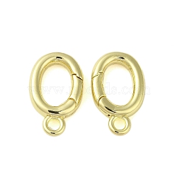 Brass Spring Gate Rings, Oval, Golden, 16.5x10x2.5mm, Hole: 2mm(KK-B089-16G)