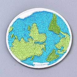 The Earth Appliques, Computerized Embroidery Cloth Iron on/Sew on Patches, Costume Accessories, Light Sky Blue, 49x1.5mm(DIY-S041-115)
