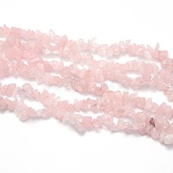 Natural Rose Quartz Beads Strands, Chips, 5~8x5~8mm, Hole: 1mm, about 31.5 inch(X-G-O049-B-36)