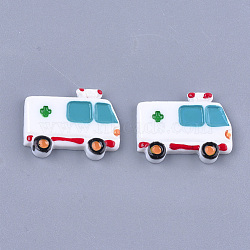 Resin Cabochons, Ambulance, White, 22.5x29x4.5mm(X-CRES-T010-137)
