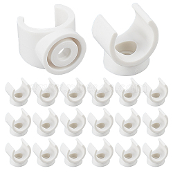 20Pcs PVC Plastic U-Hook Holder, Talon Clamps Pipe Support, White, 22.5x22.5x19mm, Hole: 5.8mm, Fit for 17mm Diameter Pipe(FIND-GF0003-35A)