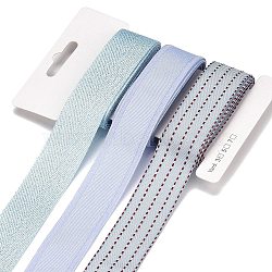 9 Yards 3 Styles Polyester Ribbon, for DIY Handmade Craft, Hair Bowknots and Gift Decoration, Sky Blue Color Palette, Light Blue, 1~1-1/8 inch(25~28mm), about 3 yards/style(SRIB-A014-E02)