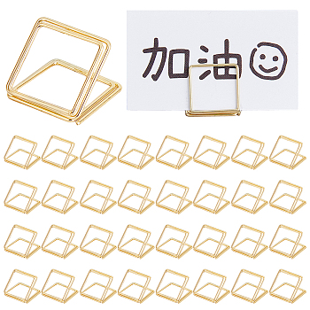 Iron Memo Clips, Spiral Square Message Photo Holders, Golden, 22x23x20.5mm