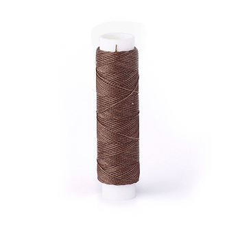 Round Waxed Polyester Twisted Cord, Micro Macrame Cord, for Leather Projects, Bookbinding, Camel, 0.65mm, about 21.87 yards(20m)/roll