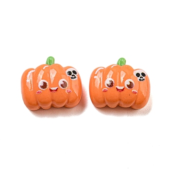 Halloween Theme Resin Decoden Cabochons, Dark Orange, Pumpkin, 10.5x13x6.5mm