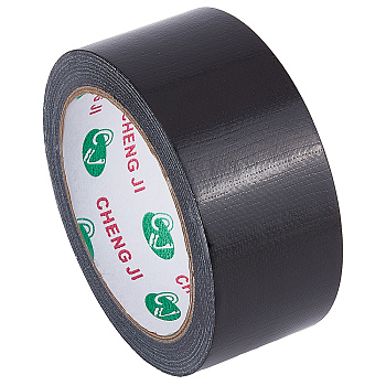 PE & Gauze Adhesive Tapes for Fixing Carpet, Bookbinding Repair Cloth Tape, Black, 4.5cm, about 20m/roll