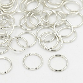 Iron Open Jump Rings, Round, Nickel Free, Platinum, 21 Gauge, 5x0.7mm, Inner Diameter: 3.6mm, about 22000pcs/1000g