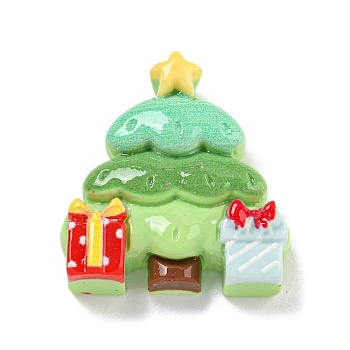 Christmas Opaque Resin Decoden Cabochons, Christmas Tree, 25x23.5x7.5mm