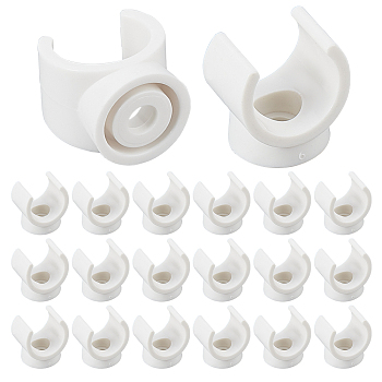 20Pcs PVC Plastic U-Hook Holder, Talon Clamps Pipe Support, White, 22.5x22.5x19mm, Hole: 5.8mm, Fit for 17mm Diameter Pipe