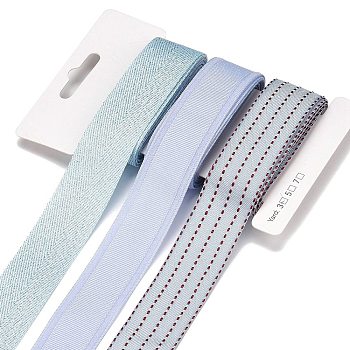 9 Yards 3 Styles Polyester Ribbon, for DIY Handmade Craft, Hair Bowknots and Gift Decoration, Sky Blue Color Palette, Light Blue, 1~1-1/8 inch(25~28mm), about 3 yards/style