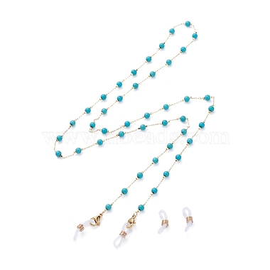 Golden Dark Cyan Synthetic Turquoise Eyeglass Chains