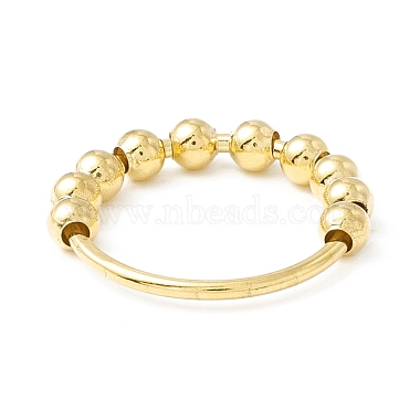 Brass Rotating Beaded Finger Ring(RJEW-H102-01G)-2