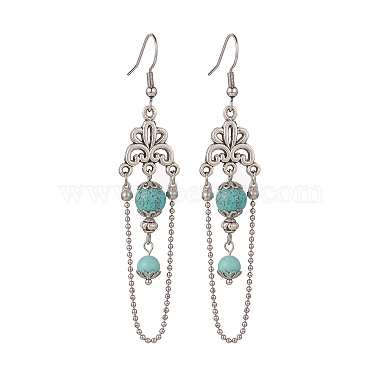 Gemstone Dangle Earrings(EJEW-TA00207)-3