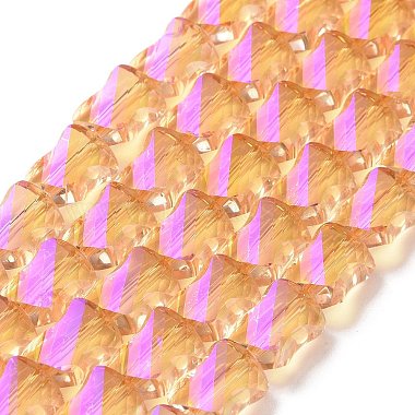 Faceted Electroplated Transparent Glass Beads Strands(GLAA-G092-A01)-2