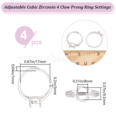 4Pcs Adjustable Brass Finger Ring Components(KK-BBC0011-82)-2
