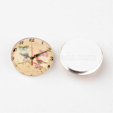 Часы напечатаны стеклянные кабошоны(X-GGLA-A002-12mm-YY)-5