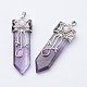 Natural Amethyst Big Pointed Pendants(X-G-F340-05H)-1