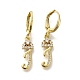 boucles d'oreilles créoles en laiton et zircone cubique transparente(EJEW-M045-01J)-1