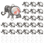 DIY Blank Elephant Tibetan Style Alloy Connector Charms Making Kit, Antique Silver, 9.5~21x9.5~24x2~3.5mm, Hole: 1.8mm(DIY-GA0006-81)