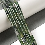 Natural Moss Agate Beads Strands, Column, 8x4mm, Hole: 0.7mm, about 48pcs/strand, 15.35~15.43''(39~39.2cm)(G-B091-A10-01)