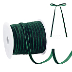 Nylon Single Face Velvet Ribbons, Clothes Accessories, Dark Slate Gray, 1/4 inch(7mm), 60yards.(OCOR-HY0001-72D)