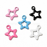 Spray Painted 201 Stainless Steel Charms, Star Charms, Mixed Color, 10.5x9x1mm, Hole: 1.2mm(STAS-G304-29)