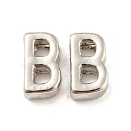 Platinum Plated Alloy Beads, Initial Letter, Letter.B, 10x3mm, Hole: 1.8mm(PALLOY-CJC0001-64P-B)