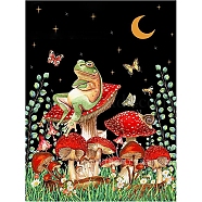 DIY Mushroom 5D Diamond Painting Full Drill Kits, including 1 Sheet Canvas Painting Cloth, 22 Bags Resin Rhinestones, 1Pc Diamond Sticky Pen, 1Pc Tray Plate and 1Pc Glue Clay, Frog, 400x300x4mm, Rhinestone: about 2.6x1mm, 4mm thick, 22 bag(DIY-K060-04)