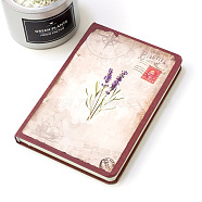 Retro Floral Rectangle Paper Notebook, with Paper Inside, for School Office Supplies, Floral White, 190x130mm(OFST-PW0014-14D)