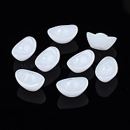 Imitation Jade Glass Beads, Ingot, White, 7~8x15x10.5mm, Hole: 1.4~1.6mm(GLAA-S054-28-A02)
