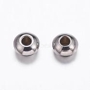 201 Stainless Steel Beads Spacers, Rondelle, Stainless Steel Color, 4x2mm, Hole: 1.5mm(STAS-K146-068-4mm)