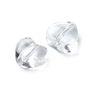 20Pcs Transparent Glass Beads, Heart, 6x8.5x3.5mm, Hole: 1mm(GLAA-Q103-01A)