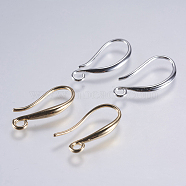 Brass Earring Hooks, with Horizontal Loop, Long-Lasting Plated, Lead Free & Cadmium Free, Mixed Color, 21x10x1.5mm, Hole: 2mm, 18 Gauge, Pin: 1mm(KK-F737-51-RS)