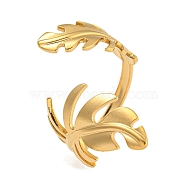 304 Stainless Steel Finger Ring, Cuff Ring, Real 18K Gold Plated, Inner Diameter: 18mm(RJEW-L125-01G-04)