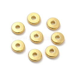 Brass Spacer Beads, Disc, Real 18K Gold Plated, 5x1.2mm, Hole: 1.5mm(KK-P249-04B-G)