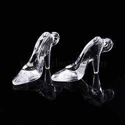 Transparent Acrylic Pendants, High-heeled Shoes, Clear, 20x35x11.5mm, Hole: 2.5mm, about 24pcs/set(X1-TACR-T005-01D-01)