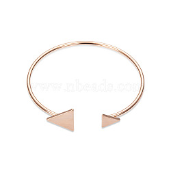 SHEGRACE Fantastic Brass Cuff Bangle, with Triangles, Rose Gold, 190mm(JB67A)